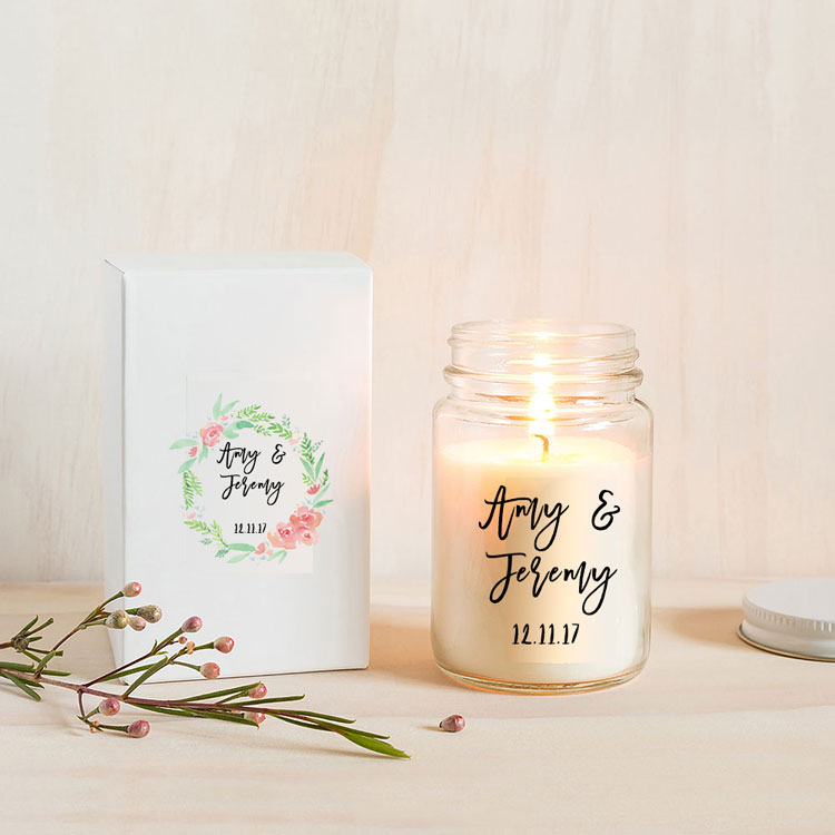 Boxed Personalised Candle - Wedding Guest Gifts