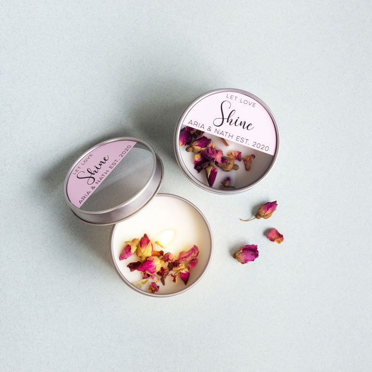 Event Gift - Soy candle with rose petals