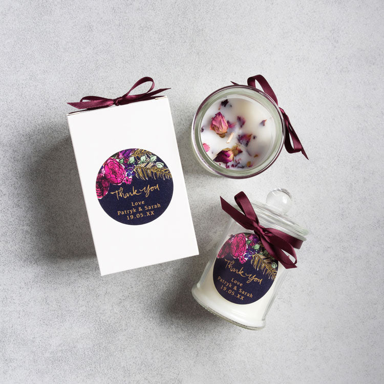 Luxe Boxed Wedding Favour Candle - Rose Petals