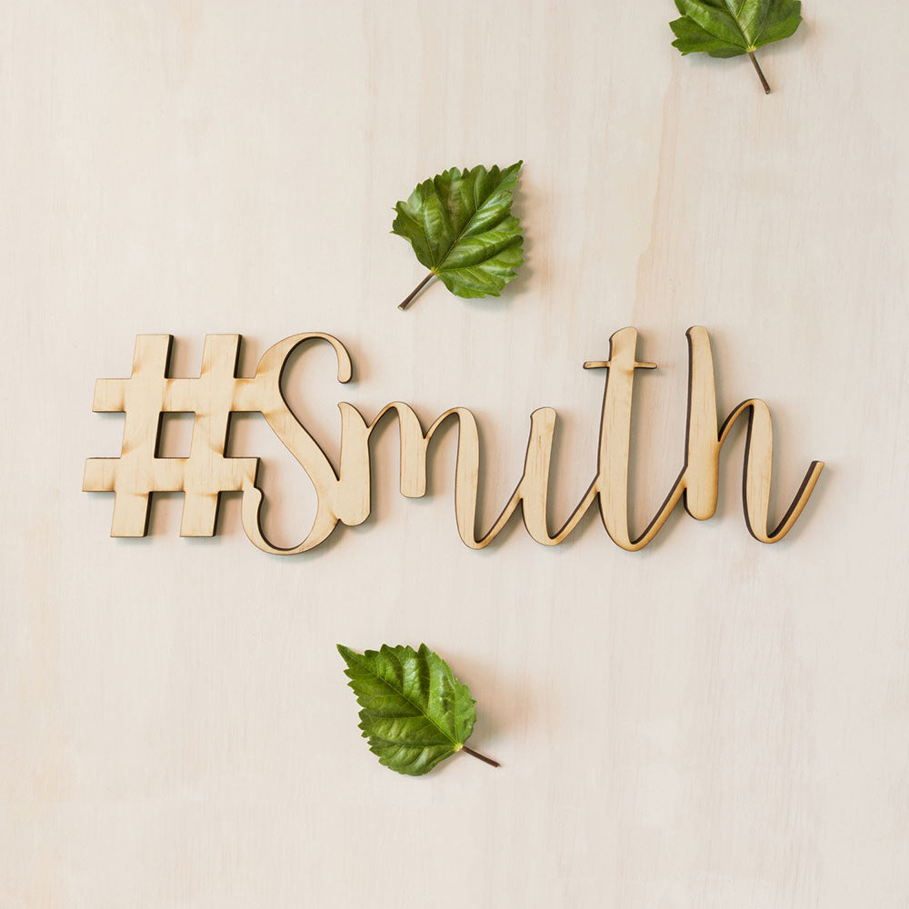 Hashtag Sign Wooden